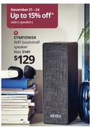 IKEA Upcoming - Nov 21-24 - up to 15% off Symfonisk speaker