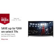 Future Shop 1-Day Deals on TVs: Sharp 32" 1080p 60Hz LED TV with Bonus Apple TV $350 + More