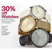 30% Off Watches by Citizen, Seiko, Bulova and Timex