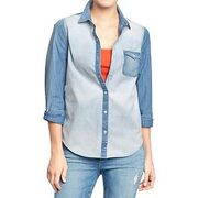 Women's Color-block Chambray Shirts - $9.99 ($19.95 Off)