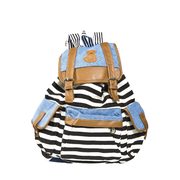 Girls Stripe Black/white With Denim Details Backpack - $20.00
