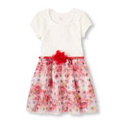 Girls Short Sleeve Floral Mesh Tutu Dress - $22.00 ($22.95 Off)