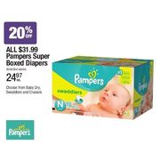 All $31.99 Pampers Super Boxed Diapers - $24.97 (20% off)