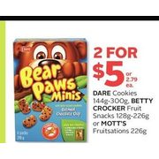 Dare Cookies,Betty Crocker Fruit Snacks Or Mott's Fruitsations - 2/$5.00