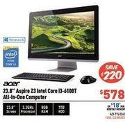 Acer 23.8" Aspire Z3 Intel Core i3-6100T All-In-One Computer  - $578.00 ($220.00  off)