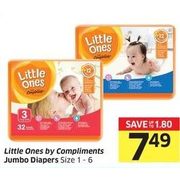 Little Ones by Compliments Jumbo Diapers - $7.49 (Up to $1.80 off)