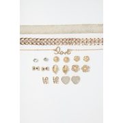 Love Floral Heart Bowtie Choker & Earring Set (12 Pc) - $6.50 ($6.49 Off)