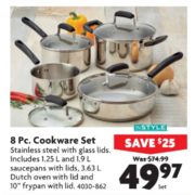 8 Pc. Cookware Set - $49.97 (Save $25.00)