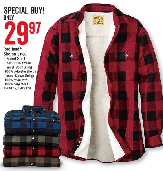 redhead lined flannel