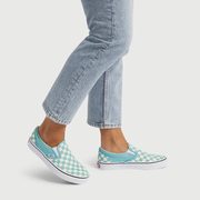 aqua haze checkered vans