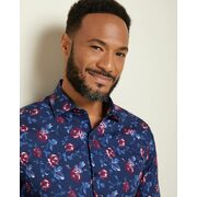 Tailored Fit Navy With Floral Dress Shirt - $39.95 ($39.95 Off)