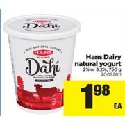 Hans Dairy Natural Yogurt - $1.98