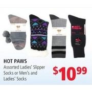 Hot Paws Ladies Slipper Socks Or Men's And Ladies' Socks  - $10.99