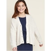 Slouchy Shaker-stitch Button-front Cardigan For Girls - $19.97 ($17.02 Off)