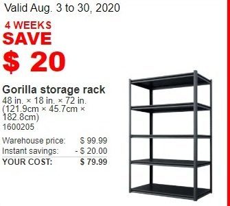 Costco] Gorilla Rack 5-tier Industrial Rack $240 - RedFlagDeals.com Forums