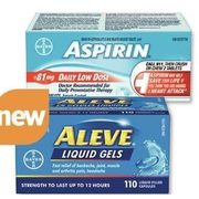 Aspirin Coated Daily Low Dose Tablets or Aleve Arthritis Pain Caplets or New Liquid Gel Capsules - $16.99