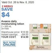 Aveeno Daily Moisturizing Lotion - $14.99 ($4.00 off)