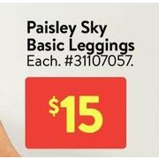 Paisley Sky Basic Leggings  - $15.00