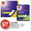 Life Brand Liners Or Thin Pads  - $6.99