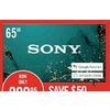 Sony 65" 4K UHD Android TV - $999.95 ($50.00 off)
