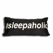 Alamode Home Hashtag Sleepaholic Oblong Throw Pillow In Black - $19.99 ($10.00 Off)
