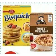 Bisquick Mix, Cream of Wheat or Quaker Instant Oatmeal - $3.49